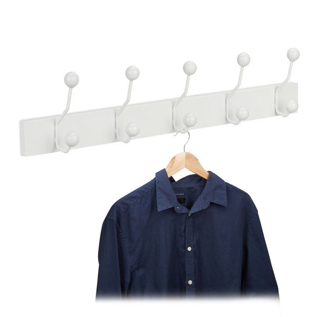 White coat hanger with 5 hooks