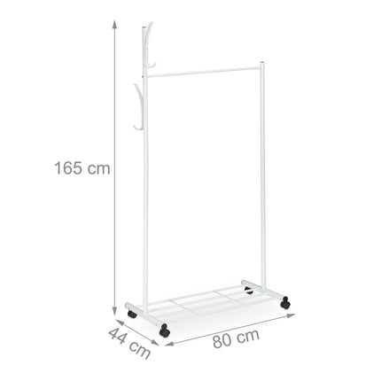 White coat hanger with wheels