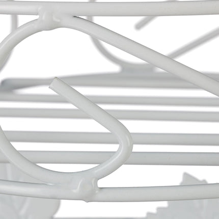 White flower pedestal in metal