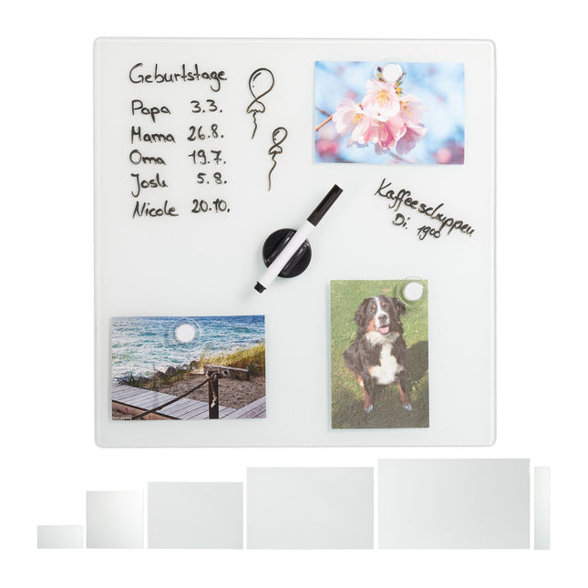 White glass magnetic board