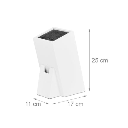 White knife block with straw