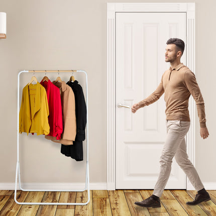 White metal coat hanger