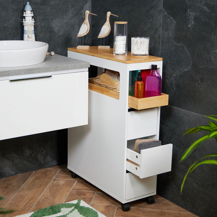 White niche cart with drawers