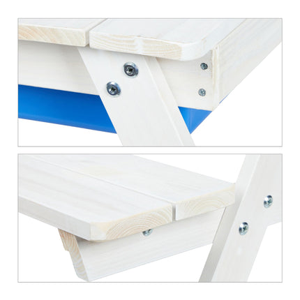 White seating area for children Wood with parasol