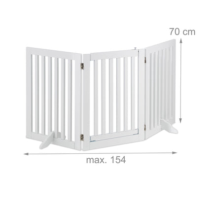 White security gate with door 70 cm