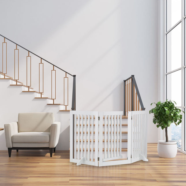 White security gate with door 92 cm