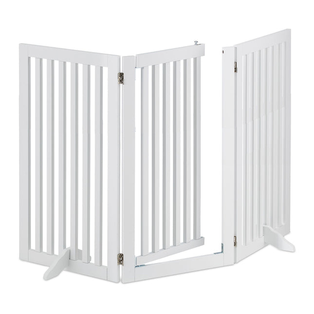 White security gate with door 92 cm