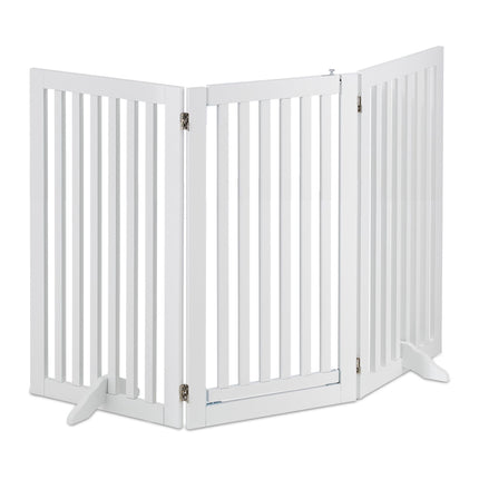 White security gate with door 92 cm