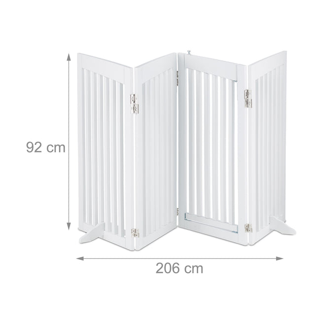 White security gate with door 92 cm