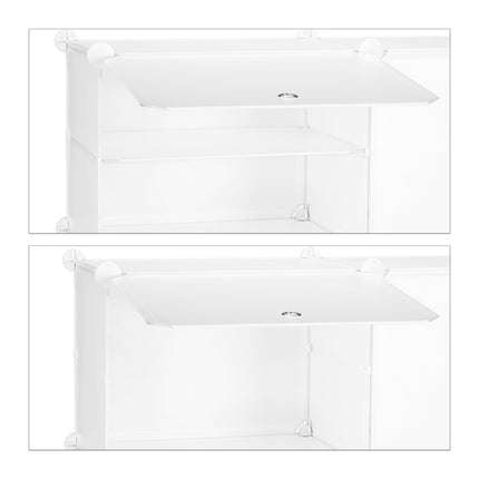 White shoe cabinet with 12 compartments