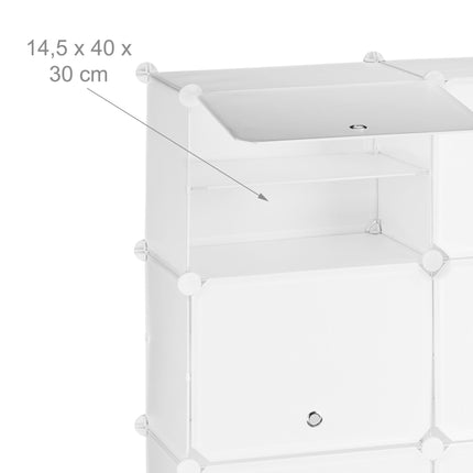 White shoe cabinet with 24 compartments