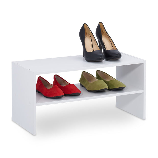 White shoe shelf with 2 shelves