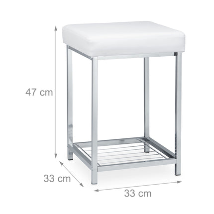 White stool with storage