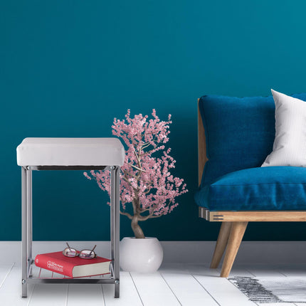 White stool with storage