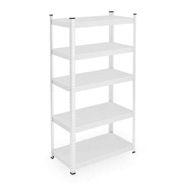 White strong metal shelf with 5 levels