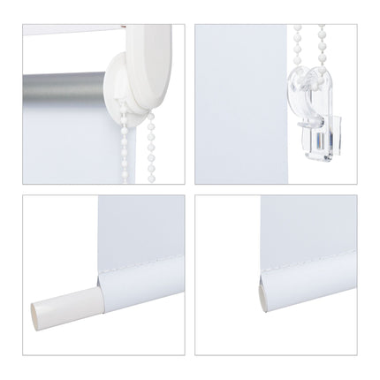 White thermal roller blind 220 cm long