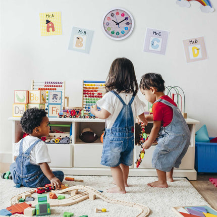 White wall clock for children