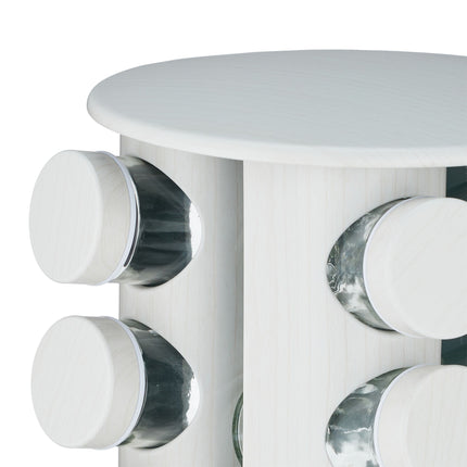 White wooden-look spice carousel