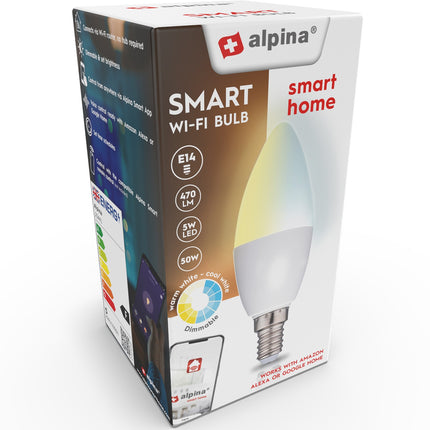 WiFi Smart E14 LED Warm/Cool white 4.9W 470 lm
