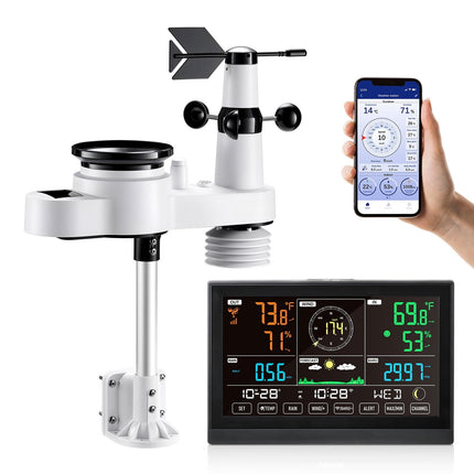Wi-Fi Weather Station 5-in-1, 7.5-Inch Display, Solar Sensor