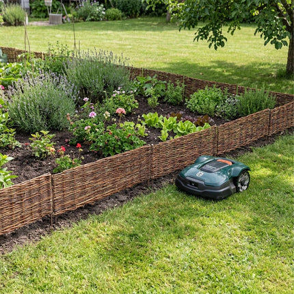 Wicker Garden Border, Willow Edging Fence With Pegs