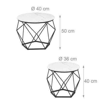 Wicker Side Tables Set, Removable Tray Tops, 2-Piece