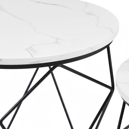 Wicker Side Tables Set, Removable Tray Tops, 2-Piece