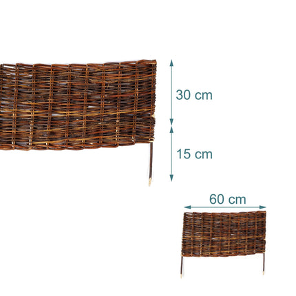 Willow Garden Border, Flexible Wicker Bed Edging
