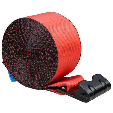 Winch Straps 4in x 30ft, Flat Hook, 10-Pack, 6000 lb