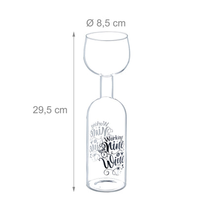 Wine Bottle Glass – Holds 750ml, Fun Gift for Wine Lovers