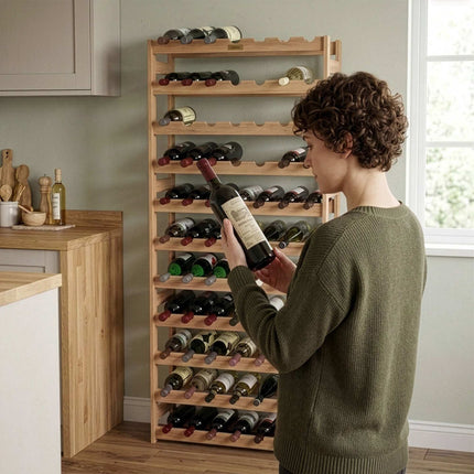 Wine Bottle Rack, Walnut – Horizontal Cork-Safe Storage