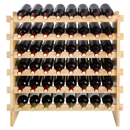 Wine Rack, 48-Bottle 6-Tier Stackable Bamboo