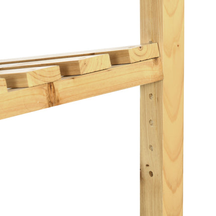 Wine rack with 2 shelves - Stand in natural wood outdoors
