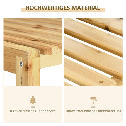Wine rack with 2 shelves - Stand in natural wood outdoors