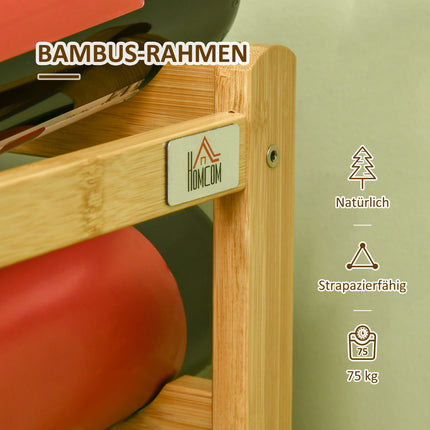 Bamboo Wine Rack - Holds 16 bottles, natural finish