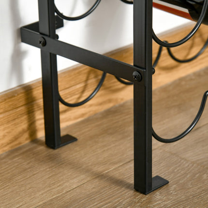 Wall mountable wine rack in black metal for 60 bottles