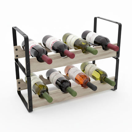 Wine Rack, Industrial Style, Holds 8 Bottles
