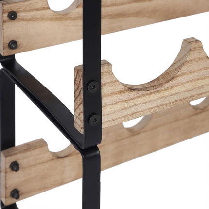 Wine Rack, Industrial Style, Holds 8 Bottles