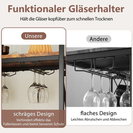 Wine Rack for 21 Bottles with Glass Holder & Tabletop