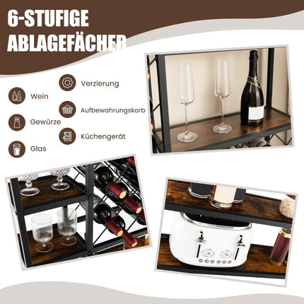 Wine Rack for 27 Bottles with Glass Holders, Metal, Black