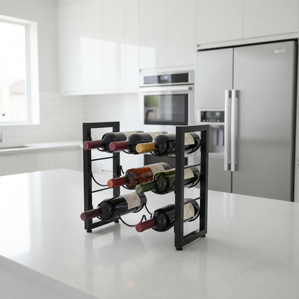 Wine Rack for 9 Bottles – Metal, Slim Design
