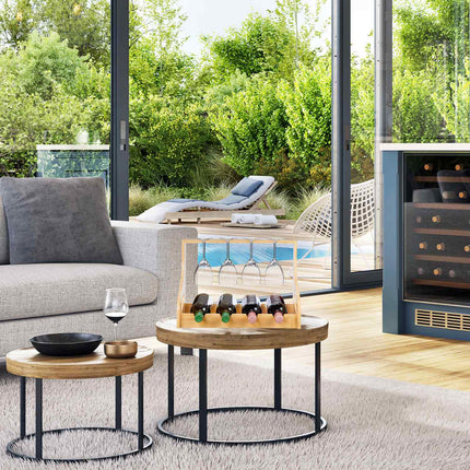 Wine Rack with Glass Holder for 4 Bottles