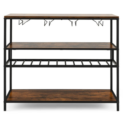 Wine cabinet for 13 wine bottles with 4 rows of glass holders. Industrial bar cabinet with wine rack
