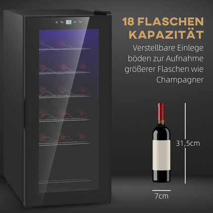 Wine cooler, 18 bottles, 50L, Touch Control, 5-18°C