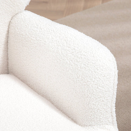 Lounge Wing Chair, Padded with armrests, Creme White