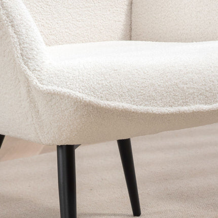 Lounge Wing Chair, Padded with armrests, Creme White