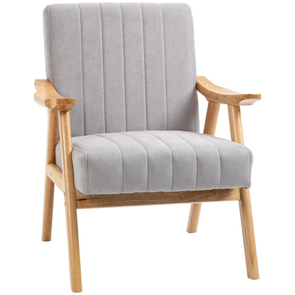 Upholstered Wing Chair in velvet look, Scandi Design, Grey