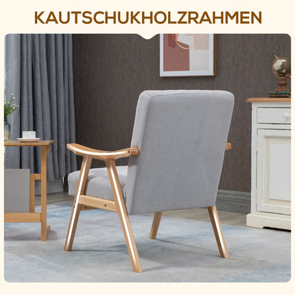 Upholstered Wing Chair in velvet look, Scandi Design, Grey