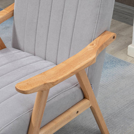 Upholstered Wing Chair in velvet look, Scandi Design, Grey