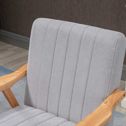 Upholstered Wing Chair in velvet look, Scandi Design, Grey